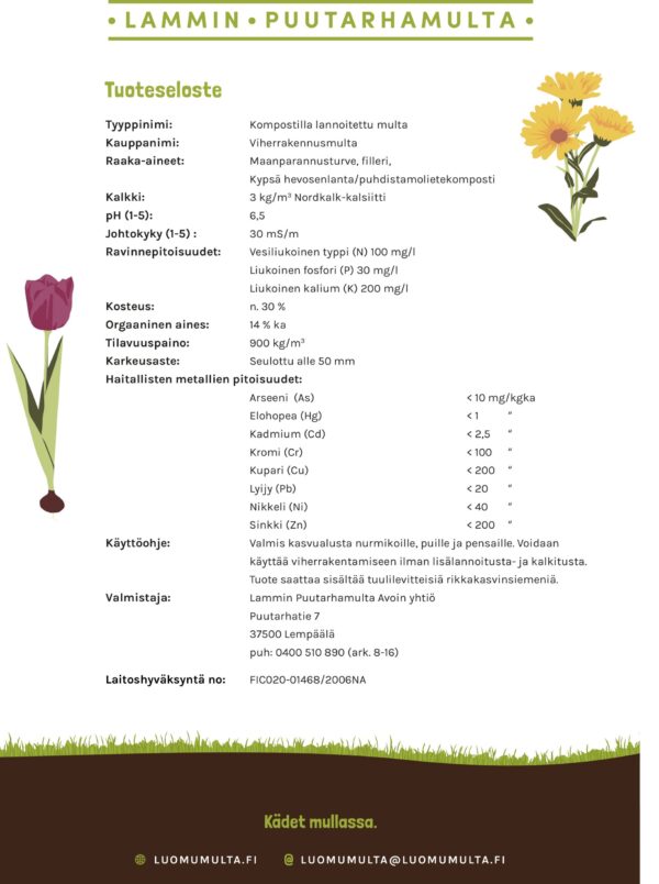LAMMIN Viherrakennusmulta - n.1000l (suursäkki) - vain Pirkanmaan alueella - Image 2